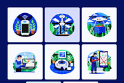IOT Illustration Set, a Technology Illustration by Prosymbols (Thumbnail 9 of 9)