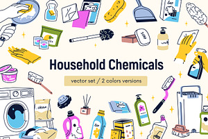 Clean products, household tools set, an Object Illustration by Good Studio