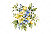 Watercolor Lemon Blossom Clipart, an Illustration by Craft Nest (Thumbnail 11 of 12)