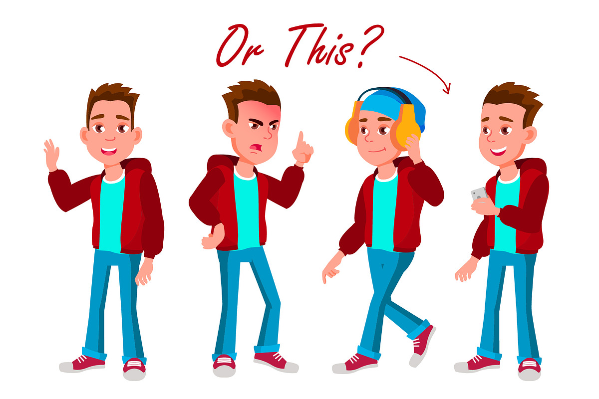 Boy Schoolboy Animation Creation Set, an Education Illustration by ...