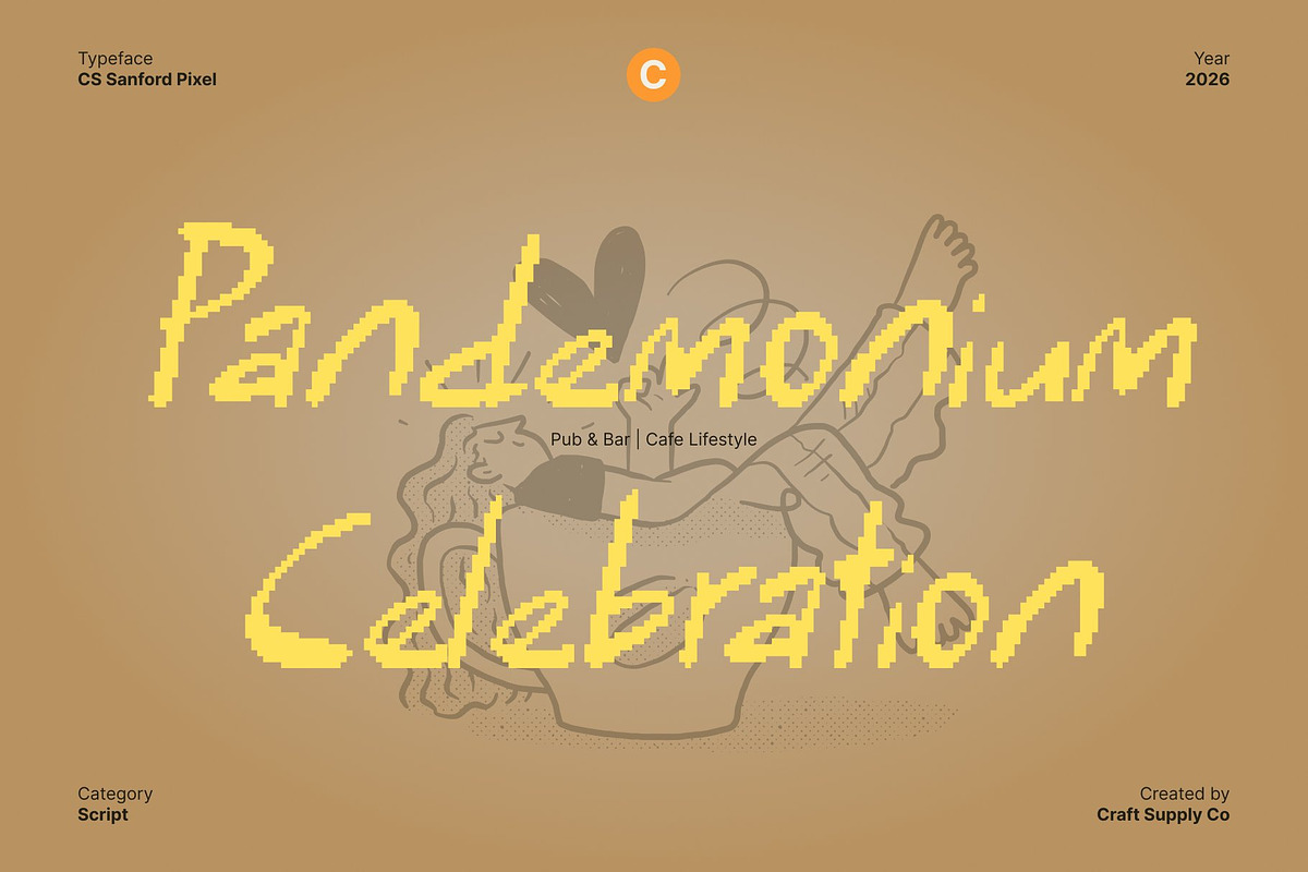 CS Sanford Pixel, a Handwritten Font by Craft Supply Co. (Photo 7 of 8)