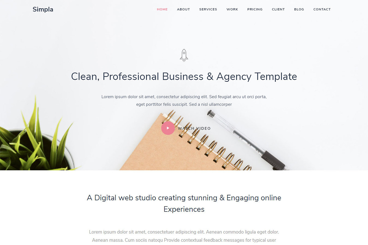 Simpla - Business & Agency Template, a Websites & App Template by Pichforest Studio (Photo 3 of 4)