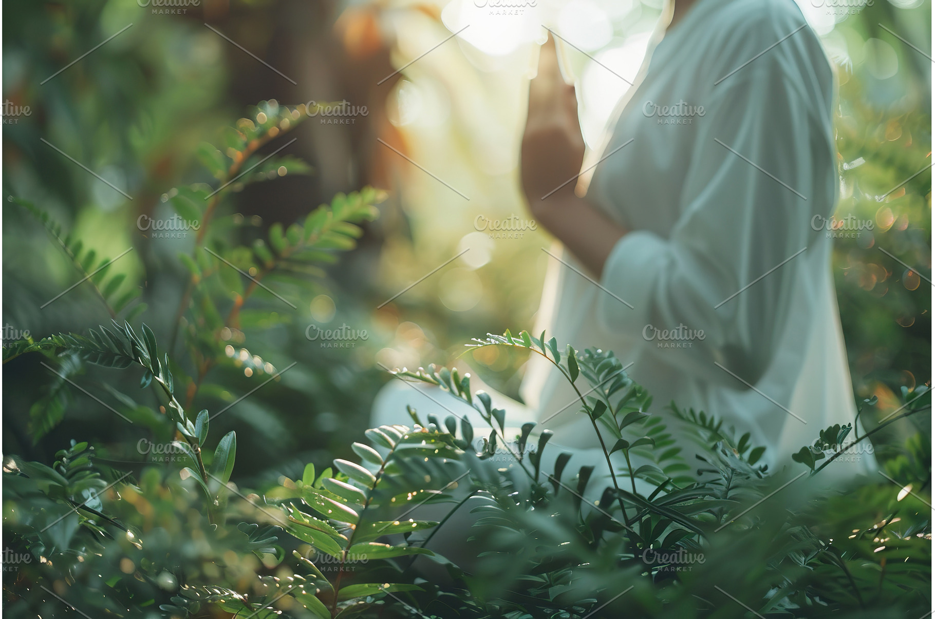 Serene Meditation in Lush Nature for, a Nature Photo by Lermont51