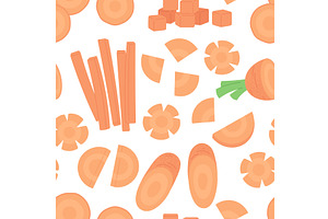 Cartoon cut carrot. Carrots slices, a Food Illustration by LadadikArt