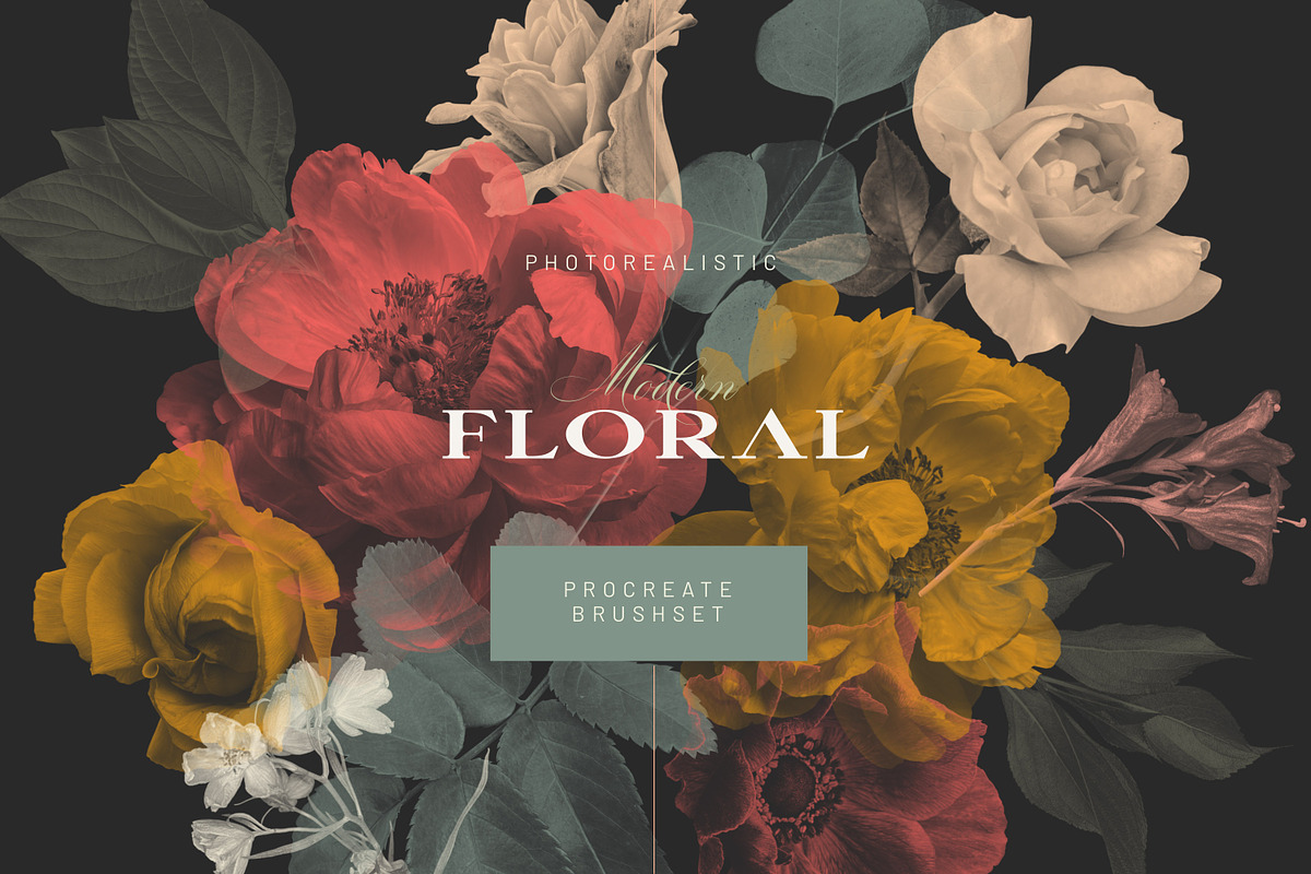 Modern Floral Procreate Brushes, a Brush Add-On by Eclectic Anthology