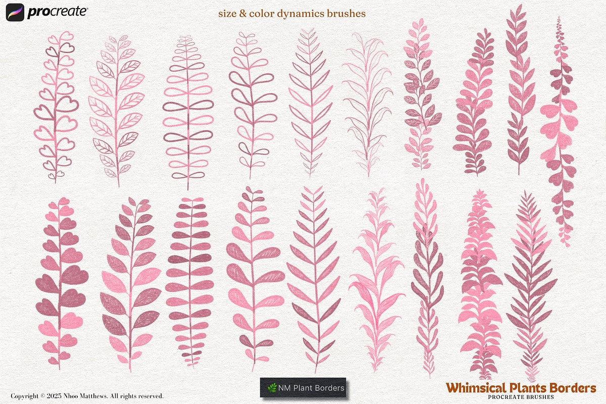 Whimsical Plants Procreate Brushes, a Brush Add-On by Fashion Workshop Bkk (Photo 7 of 11)