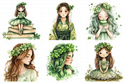 Watercolor Girl St. Patrick's Clipar, an Illustration by Daily.Designs (Thumbnail 6 of 8)