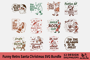 Funny Retro Santa Christmas Bundle, an Object Illustration by Ya_ Design Store