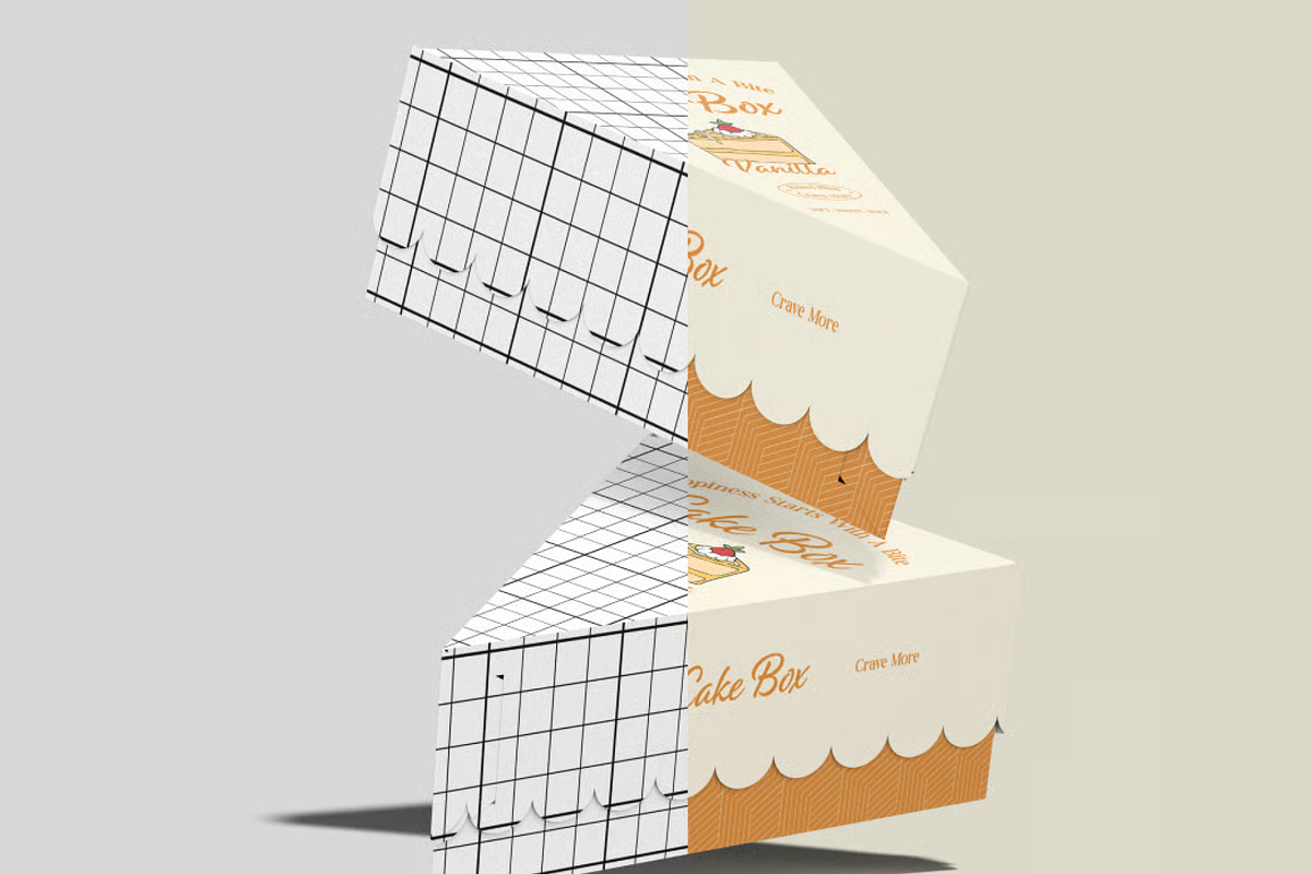 Cake Slice Box Mockup, a Packaging Mockup by graphicsauce (Photo 3 of 4)