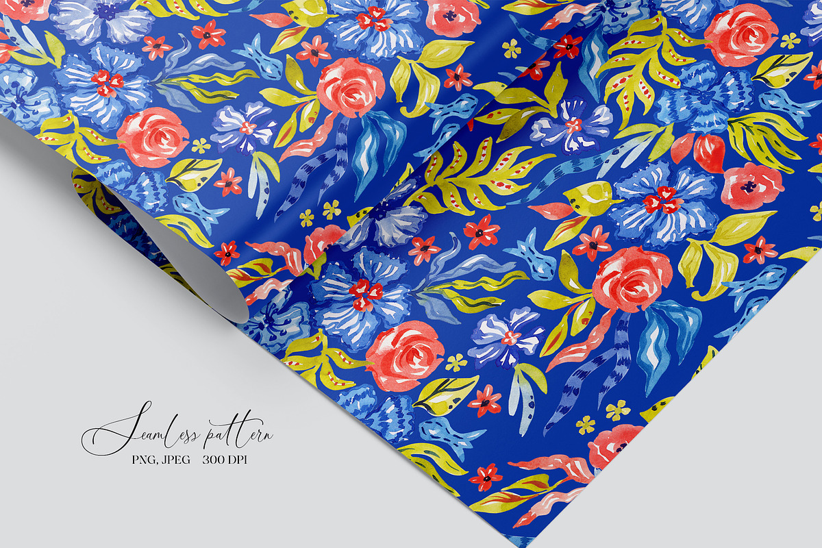 Whimsical watercolor garden print, a Pattern Graphic by SirenaArt (Photo 9 of 13)
