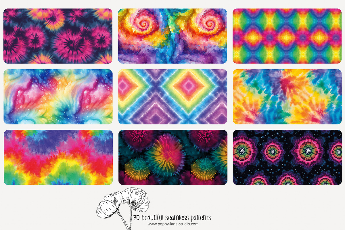 70 abstract tie-dye seamless pattern, a Pattern Graphic by Poppy Lane Studio (Photo 5 of 10)