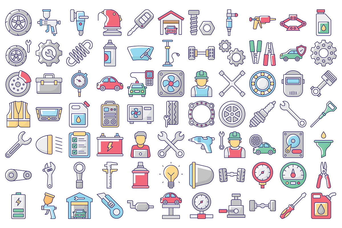 Automobile Parts Icons Pack, an Icon by Vector Portal (Photo 2 of 5)