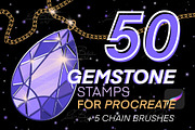 50 Procreate Gemstone Stamps Set, a Brush Add-On by LiuBi Art (Thumbnail 1 of 4)
