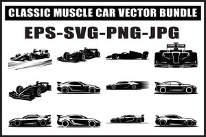 Vintage Muscle Car SVG Bundle Set, an Object Graphic by Creativeshirt