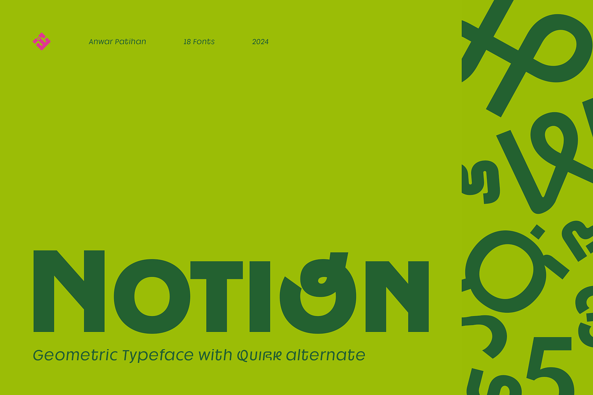 JHC Notion-Geometric Quirk Typeface, a Sans Serif Font by Jehoo Creative (Photo 1 of 15)
