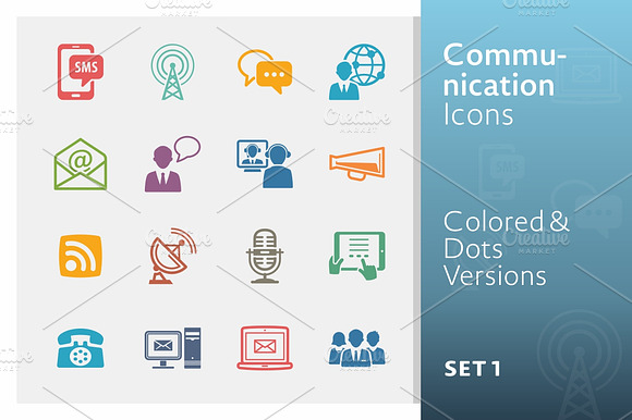 Communication Icons Set 1 Colored