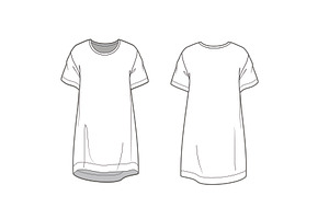 Relaxed Dress Fashion Flat Template