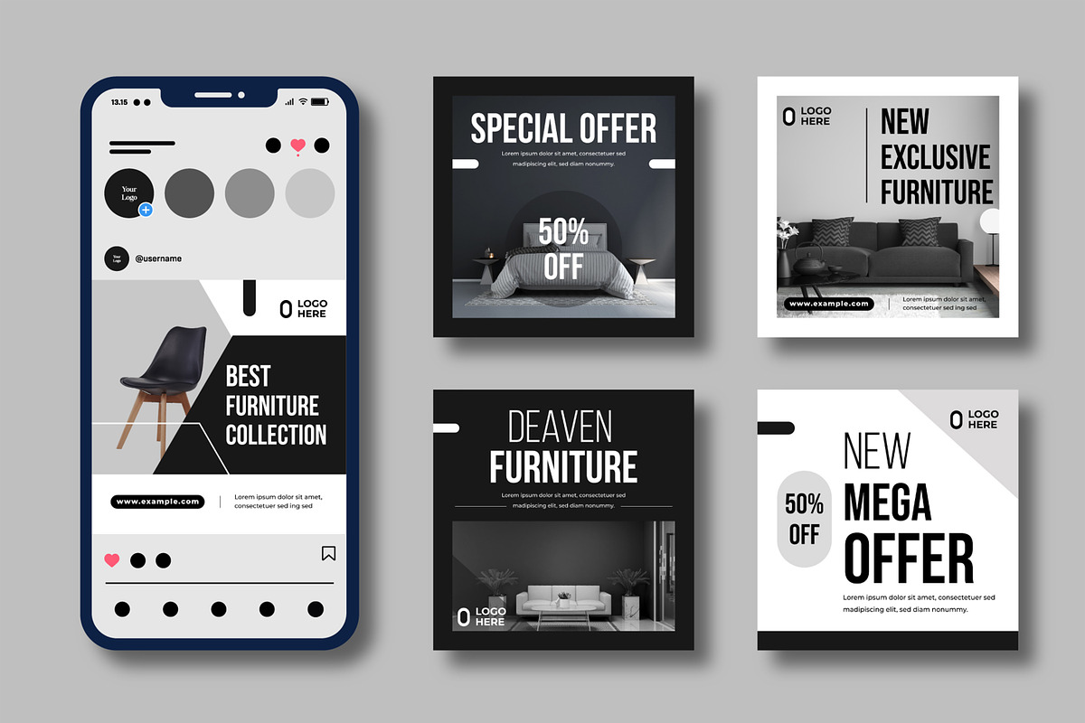 Modern Furniture Social Media Design, a Social Media Template by MightyDesign (Photo 2 of 8)