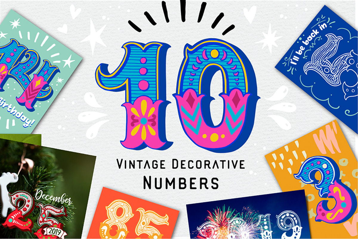 Vintage Decorative Numbers, a Decorative Illustration by Sketchetarian (Photo 1 of 6)