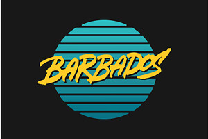 Barbados lettering design