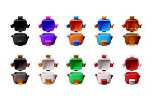 Collection of 3d gift box design set, an Illustration by Abscent
