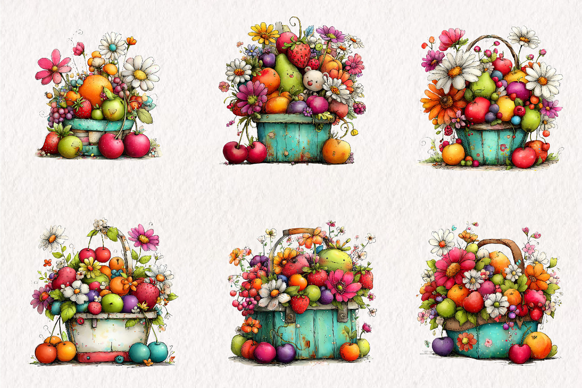 Whimsical Summer Picnic Basket Clipa, an Illustration by CreationArt (Photo 7 of 7)