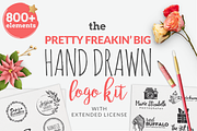 Big Hand Drawn Logo Kit, a Branding & Logo Template by Brandi Lea Designs (Thumbnail 1 of 32)