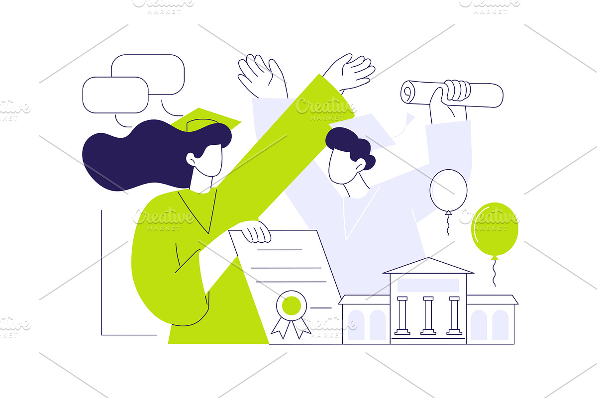 Congratulate each other isolated, an Education Illustration by Visual Generation