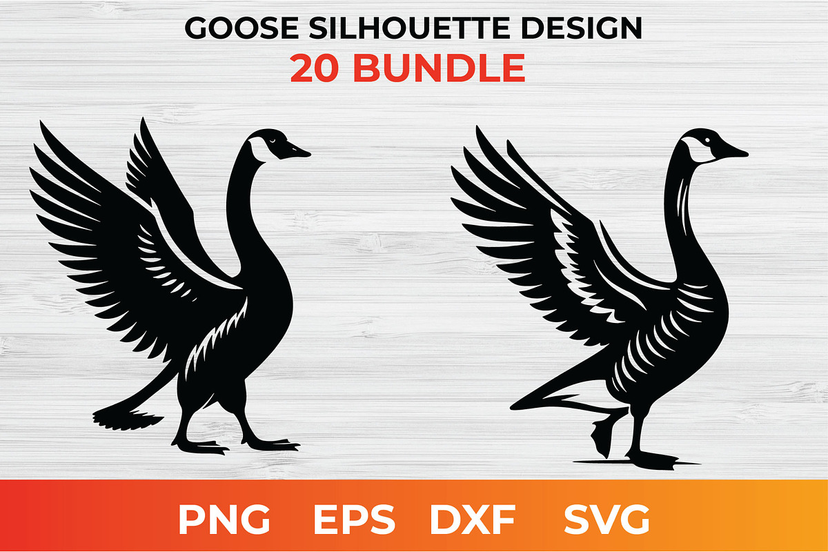 Goose Silhouette Design bundle, an Animal Illustration by bossdesigner (Photo 2 of 3)