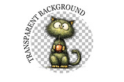 Whimsical Christmas Green Cats Clipa, a Seasonal Illustration by Rose Art (Thumbnail 5 of 6)