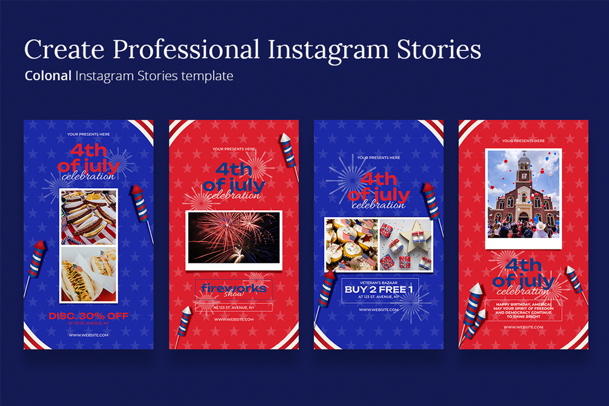 4th of July Celebration Instagram, a Social Media Template by Lettha-Studio (Photo 2 of 4)
