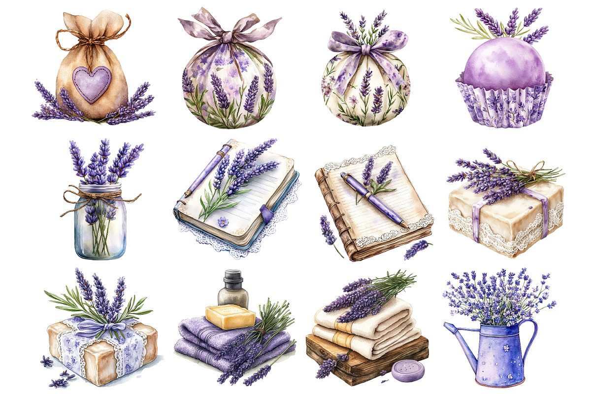 Lavender Mother’s Day Clipart, an Illustration by Watercolor design (Photo 3 of 10)