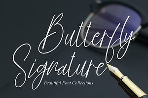 Butterfly Signature Script Font