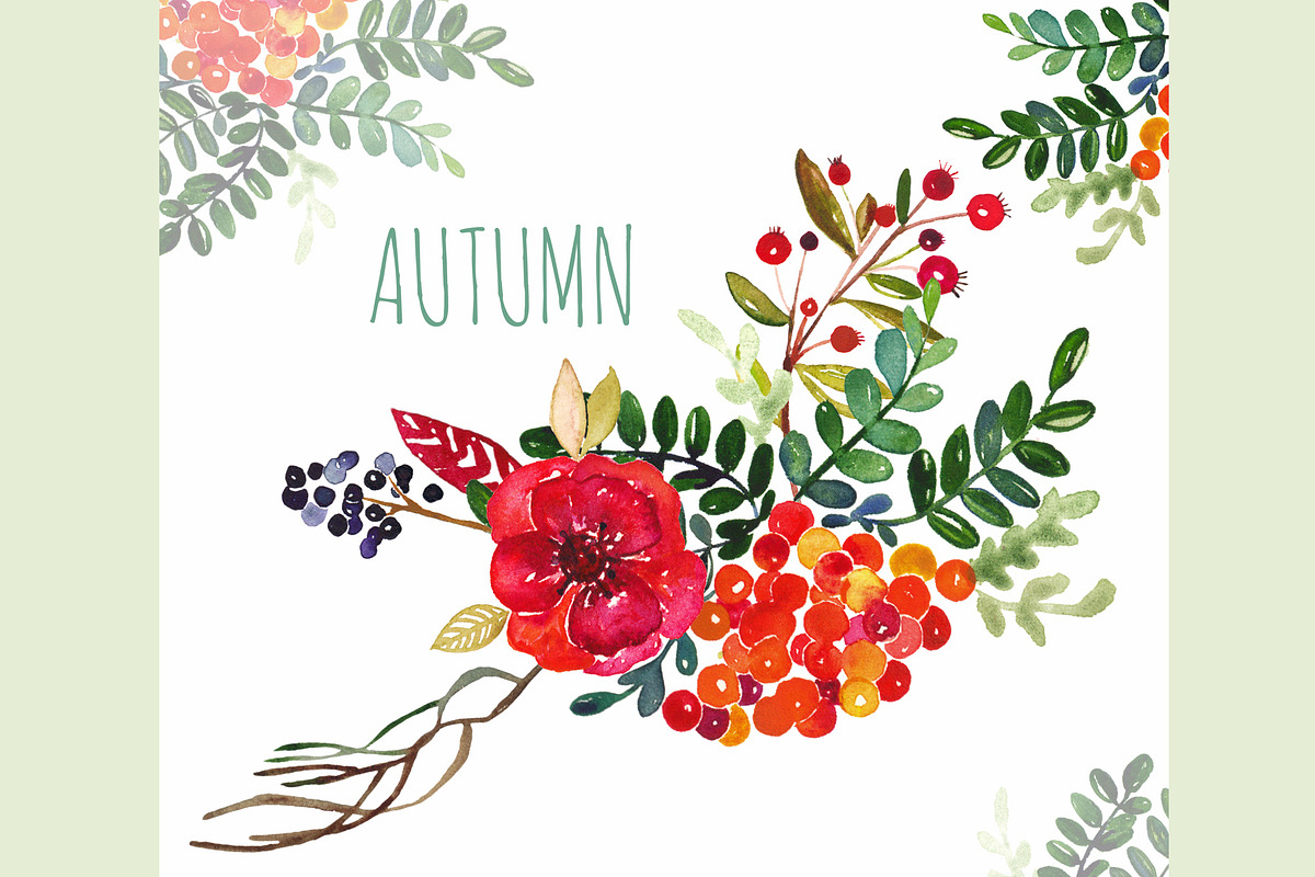 Autumn. Watercolor clip art., an Illustration by LABFcreations (Photo 4 of 4)
