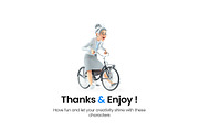 Cartoon Granny – Set of 50 Poses, a Person Illustration by 3DMask (Thumbnail 6 of 6)