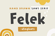 Felek | Hand-drawn sans serif font, a Sans Serif Font by Point and Poem (Thumbnail 1 of 14)