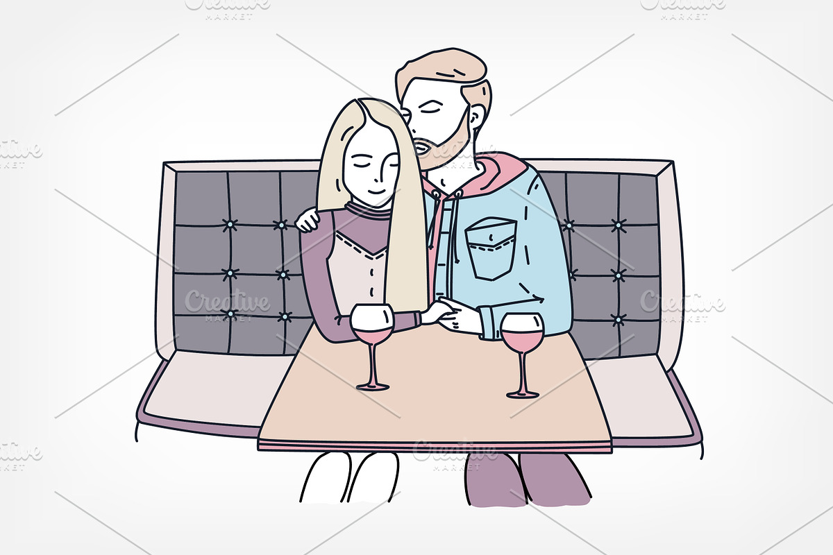 Young couple in cafe, a Food Illustration by Good Studio (Photo 3 of 6)