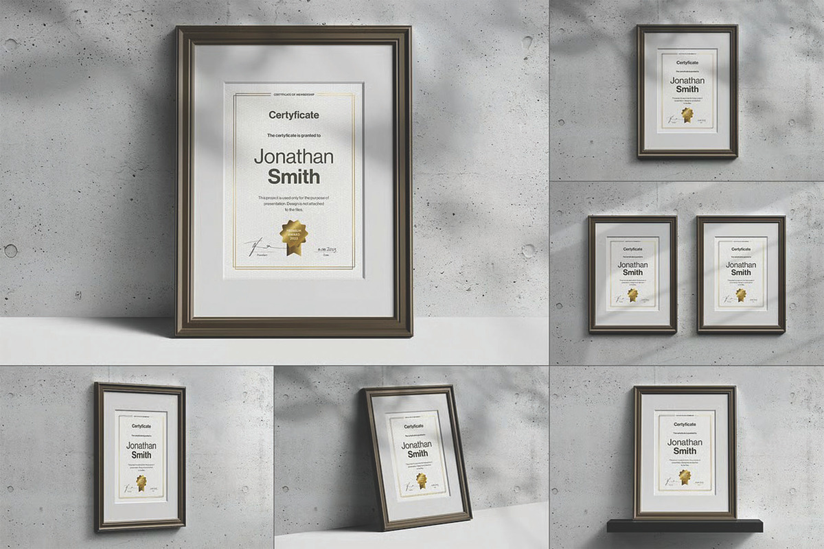 A4 Passe-partout Certificate Mockup, an Advertising Mockup by DesignRushMarket (Photo 1 of 13)