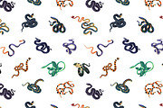 Exotic snakes set, seamless patterns, an Animal Illustration by PaperTrident (Thumbnail 4 of 7)