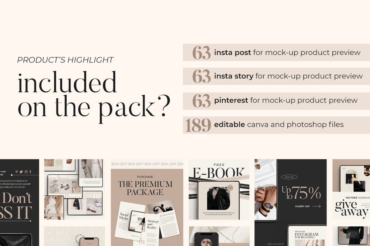 Product Mockup Instagram CANVA PS, a Social Media Template by Eviory (Photo 2 of 12)