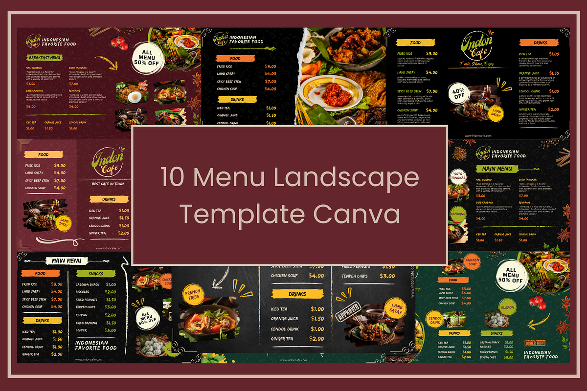 Elegant Landscape Menu Template, a Brochure Template by judayartworks (Photo 1 of 21)