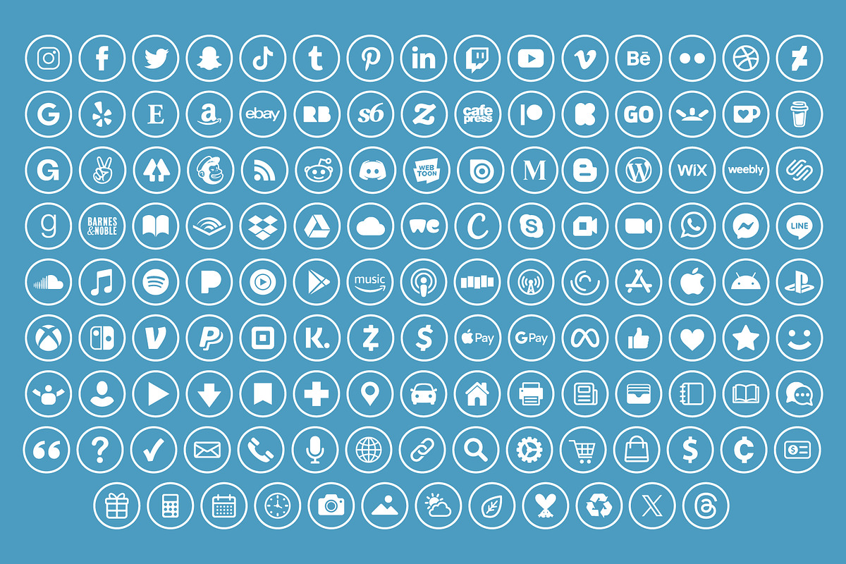 Circle Outline Social Media Icons, an Icon by Running With Foxes (Photo 8 of 8)
