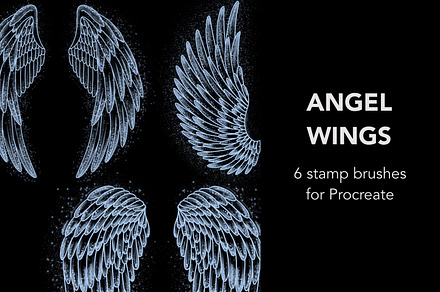 Angel wings stamps for Procreate