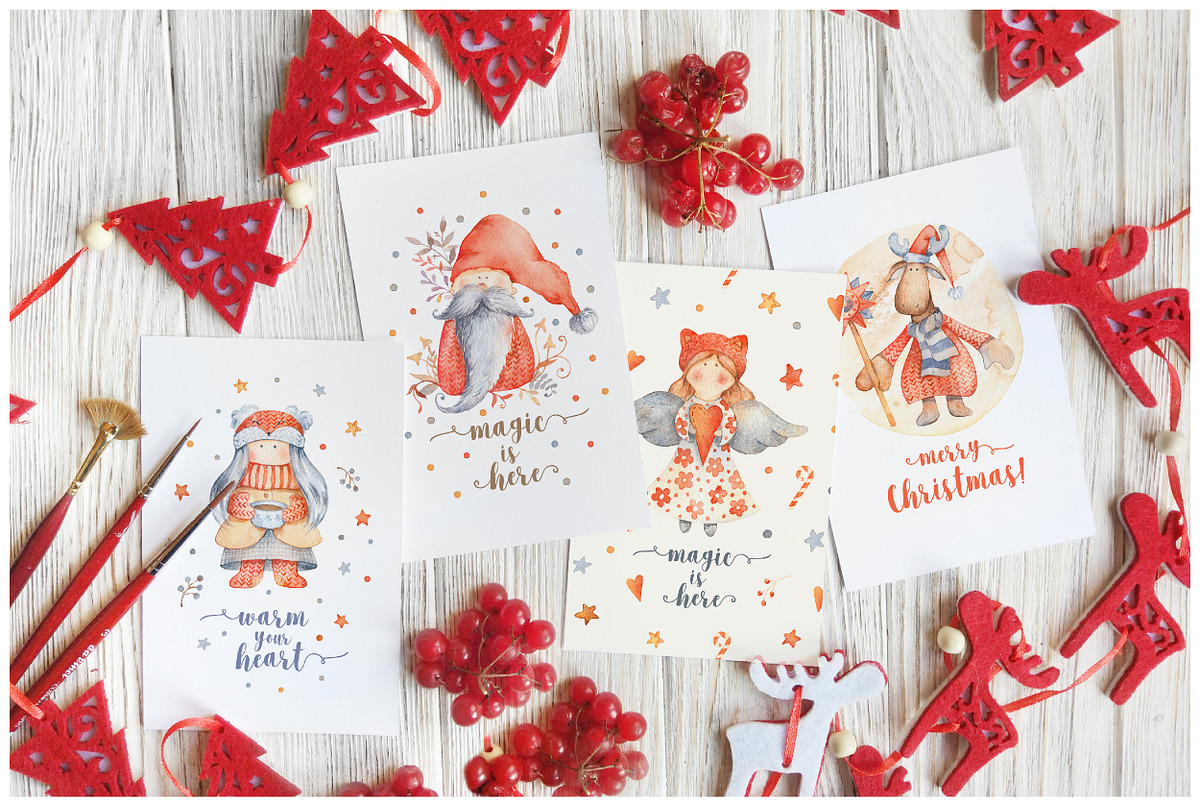 Hygge Christmas Watercolor Set, an Illustration by Lumitar (Photo 2 of 9)