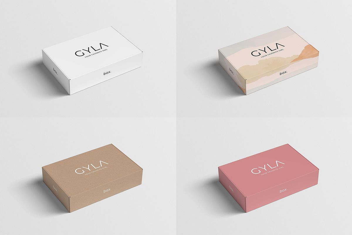 Mailing Box Mockup Set, a Packaging Mockup by Hokagata (Photo 7 of 13)
