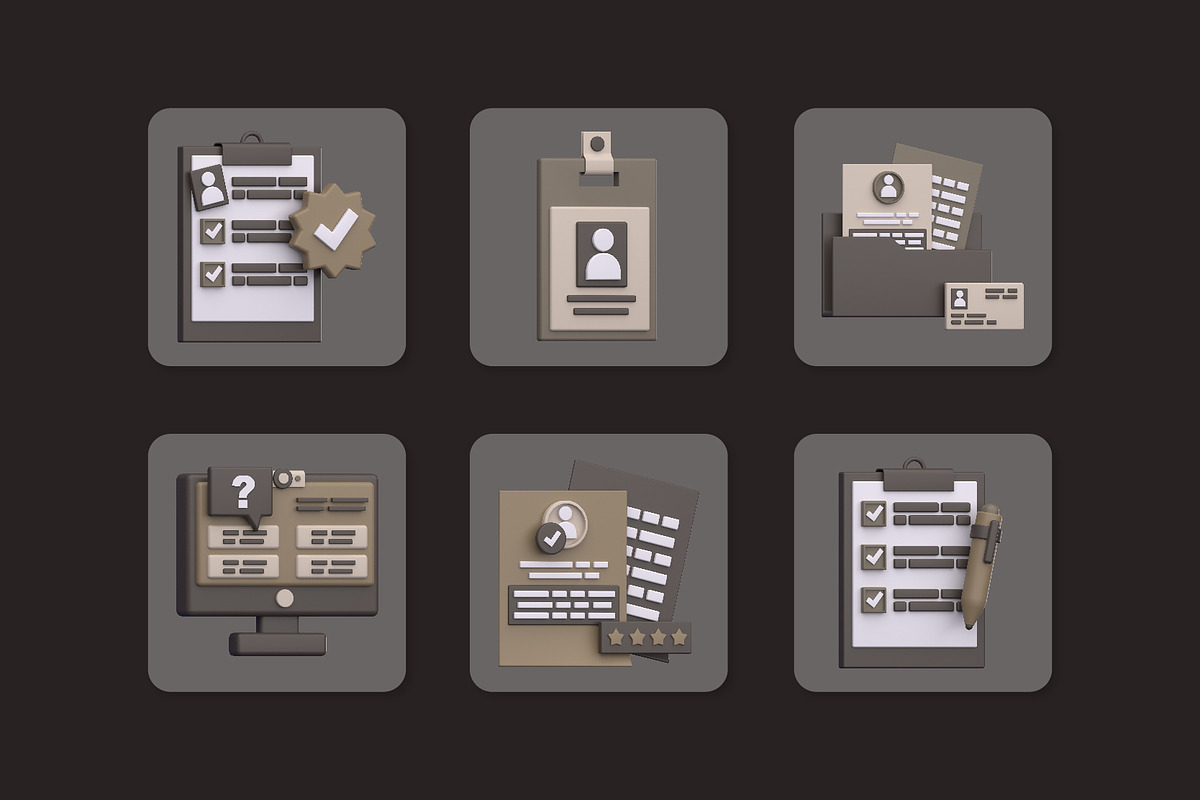 Job and Recruitment 3D Icon Pack, an Object 3D Model by Rishsketch (Photo 7 of 9)