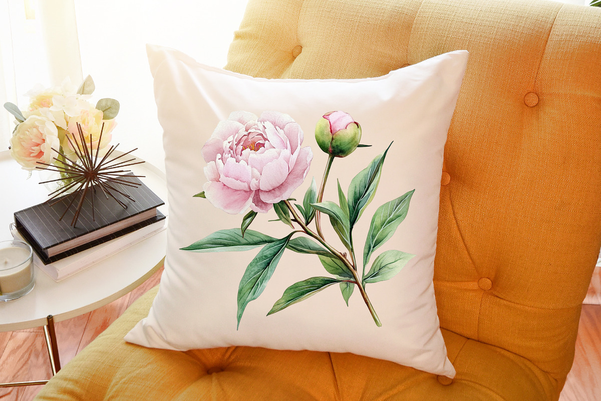Watercolor Coquette Pink Peony Set, an Illustration by Sublimation Artist (Photo 6 of 6)