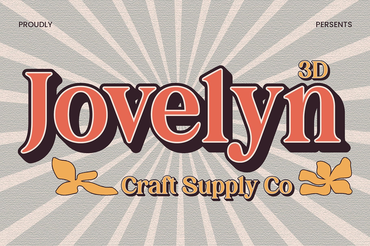 Jovelyn 3D, a Serif Font by Craft Supply Co. (Photo 6 of 9)