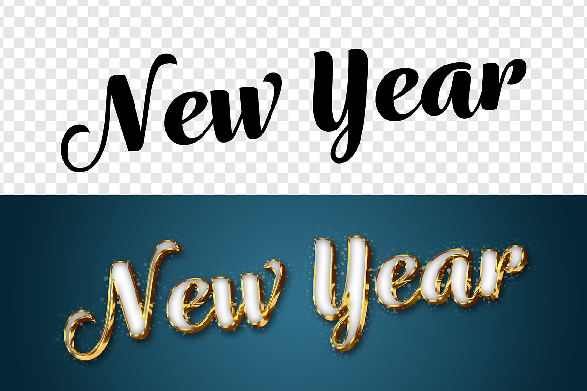 New Year Text Effect, a Layer Style Add-On by studiogstock (Photo 2 of 2)