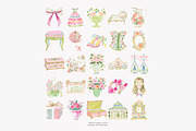 rococo romance clipart set, a Decorative Illustration by Patishop Art (Thumbnail 8 of 9)